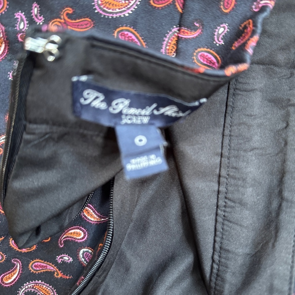J. Crew The Pencil Skirt Paisley Pattern - Size 0 - Picture 6 of 9